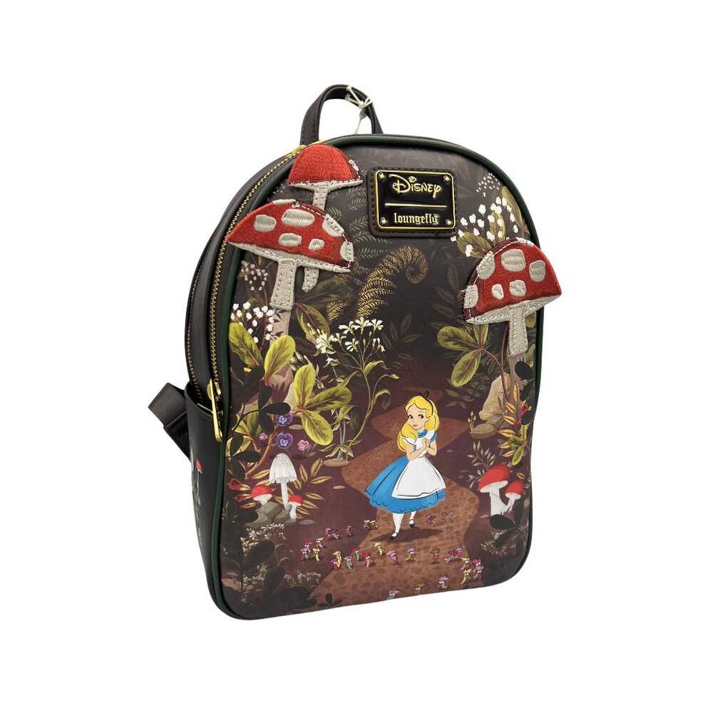 Loungefly Disney Alice in Wonderland Alice Mushrooms Mini Backpack Exclusive New